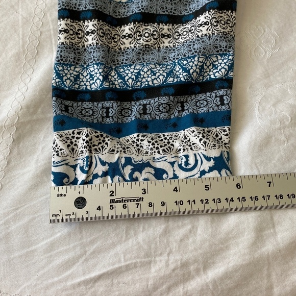 CATO Women's Blue/White‎ Fair Isle Elastic Waist Casual Leggings 22/24W Stretchy - Picture 10 of 11